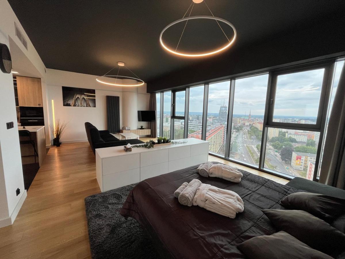 Hanza Tower - Luxurious Apartment 60M2 - 15Th Floor City View Szczecin Exteriör bild