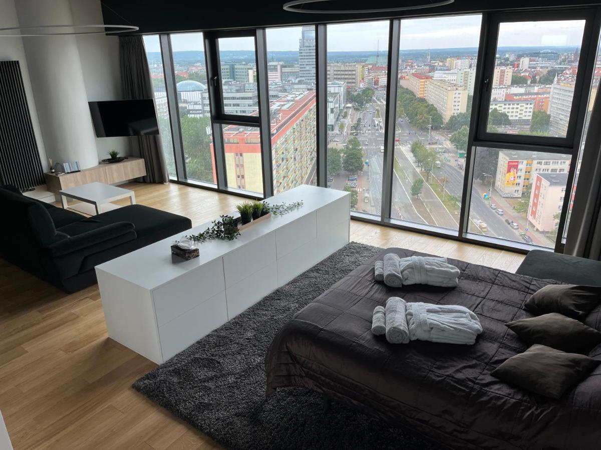 Hanza Tower - Luxurious Apartment 60M2 - 15Th Floor City View Szczecin Exteriör bild